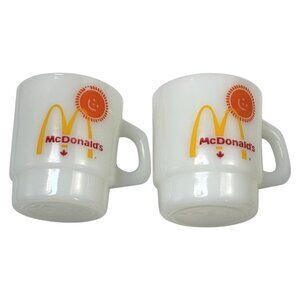 McDonalds Canada Mug Anchor Hocking Fire-King  Lot 2 Rare Without Good Morning